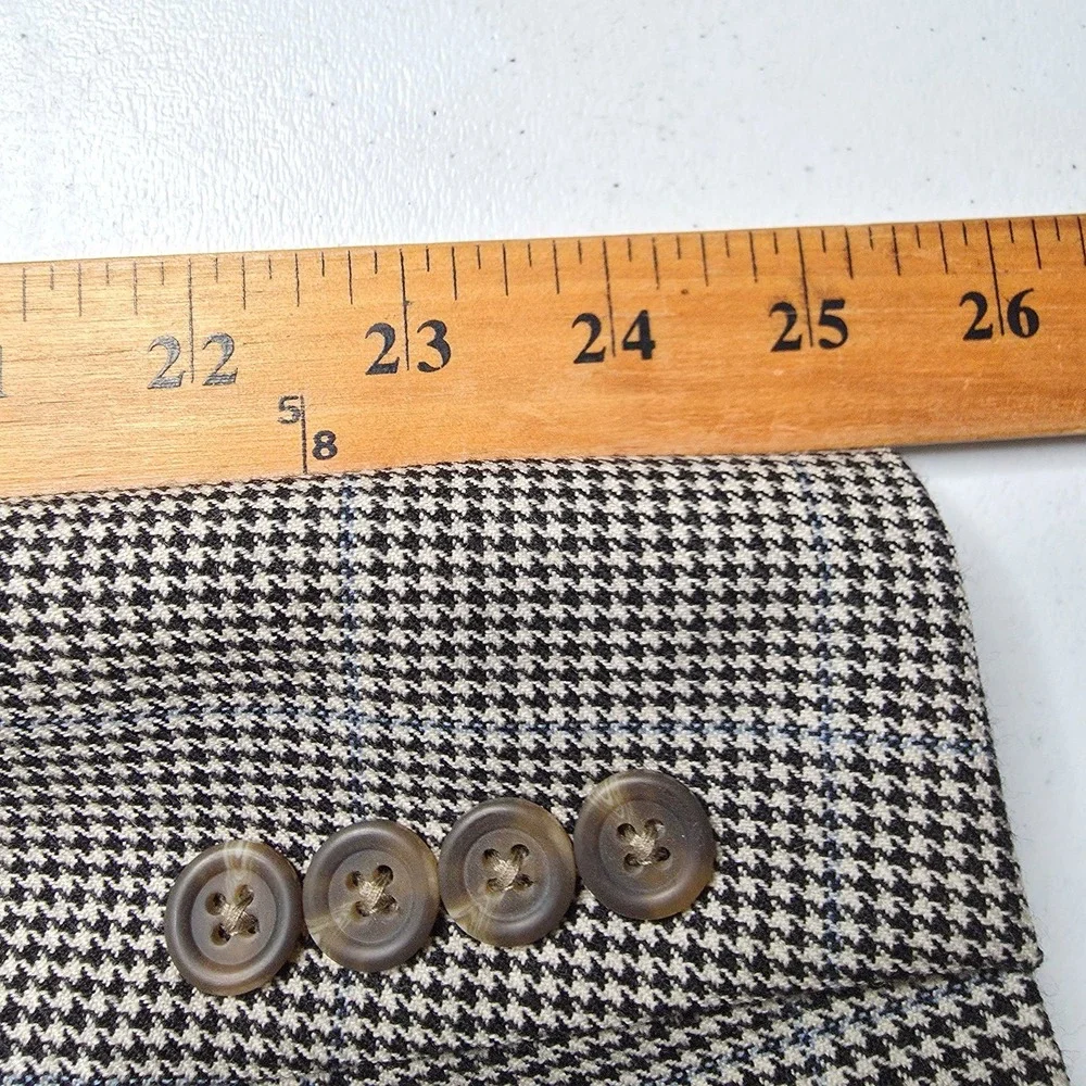Lauren Ralph Lauren Blazer Mens 42R Gray Sports Coat 2 Buttons Wool‎ Houndstooth